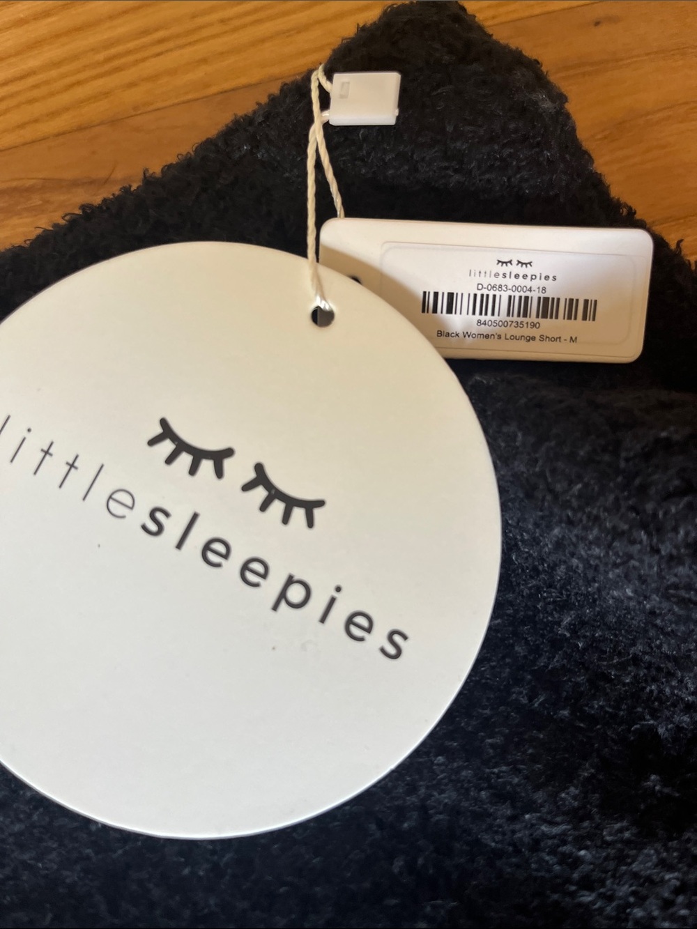 Cozy Black Women's Lounge Shorts, Little sleepies size Medium, NWT